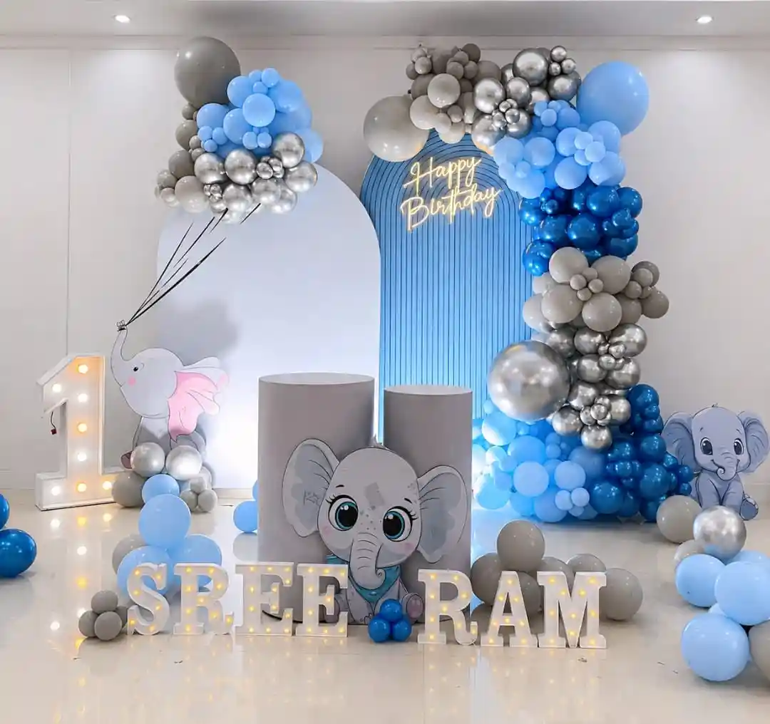 Elephant theme Little Blessing Birthday decoration